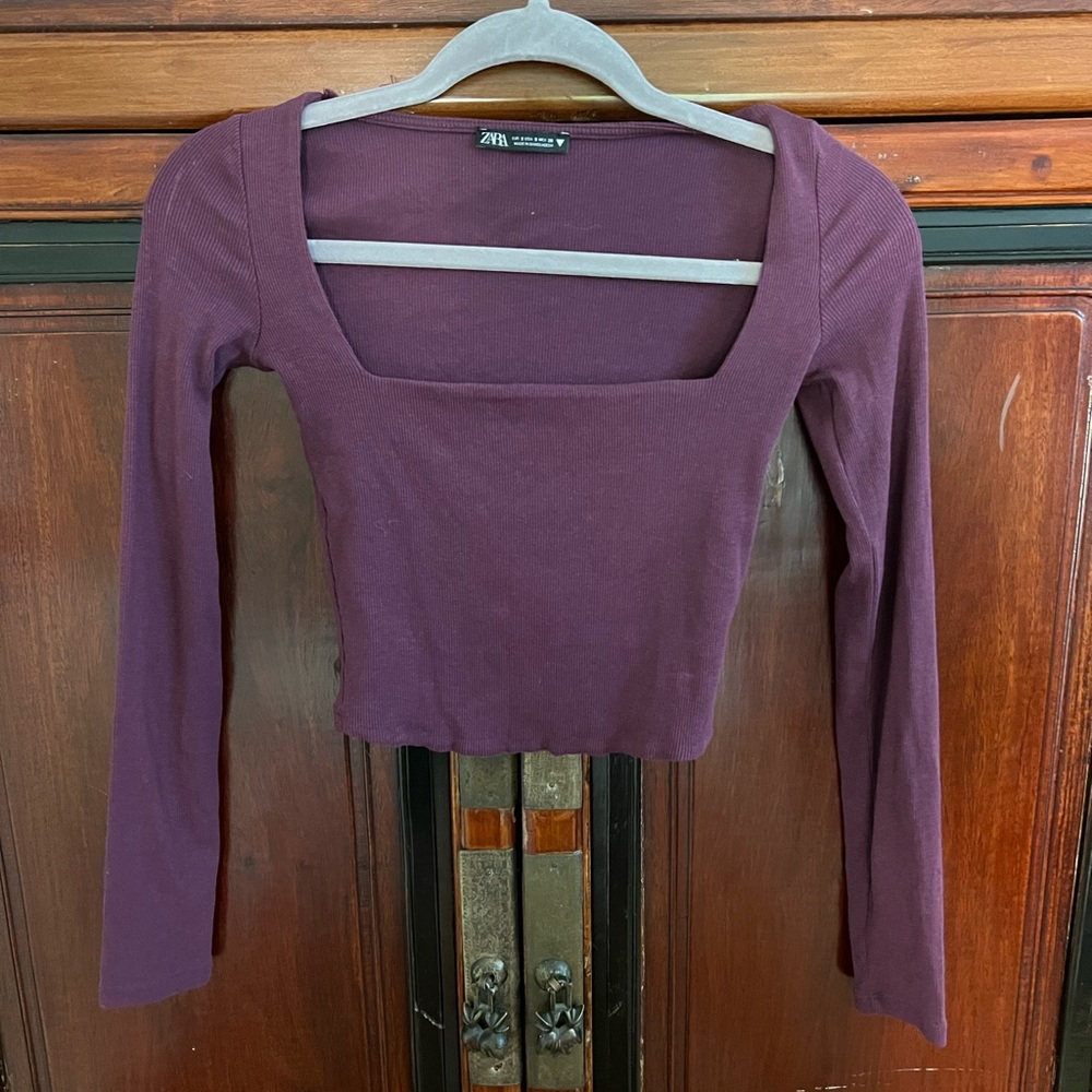 Zara Women's Plum Long Sleeve Blouse